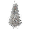 Northlight 4.5' Pre-Lit Silver Metallic Tinsel Artificial Christmas Tree - Clear Lights Image 1