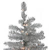Northlight 4.5' Pre-Lit Silver Metallic Tinsel Artificial Christmas Tree - Clear Lights Image 1