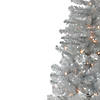 Northlight 4.5' Pre-Lit Silver Metallic Tinsel Artificial Christmas Tree - Clear Lights Image 3
