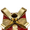 Northlight 4.5" Red Metal Gift Box Christmas Taper Candle Holder Image 4