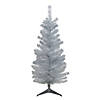 Northlight 4' Holographic Silver Tinsel Slim Artificial Christmas Tree - Unlit Image 1