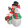 Northlight - 4' Inflatable Snowman Family Lighted Christmas Outdoor Decor Image 1