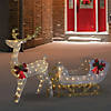 Northlight 4' LED Pre-Lit Glitter Reindeer with Sleigh Outdoor Christmas Decoration Image 1