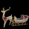 Northlight 4' LED Pre-Lit Glitter Reindeer with Sleigh Outdoor Christmas Decoration Image 2