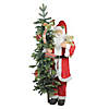 Northlight - 4' Musical Animated Santa Claus with Pre-Lit Christmas Tree Decoration Image 1