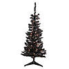 Northlight 4' Pre-Lit Black Artificial Tinsel Christmas Tree  Clear Lights Image 1