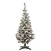 Northlight 4' Pre-Lit Flocked Pine Slim Artificial Christmas Tree  Clear Lights Image 1