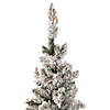 Northlight 4' Pre-Lit Flocked Pine Slim Artificial Christmas Tree  Clear Lights Image 2