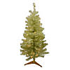 Northlight 4' Pre-Lit Gold Iridescent Tinsel Slim Artificial Christmas Tree - Clear Lights Image 1
