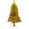 Northlight 4' Pre-Lit Gold Iridescent Tinsel Slim Artificial Christmas Tree - Clear Lights Image 1