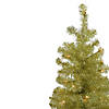 Northlight 4' Pre-Lit Gold Iridescent Tinsel Slim Artificial Christmas Tree - Clear Lights Image 1