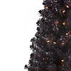 Northlight 4' Pre-Lit Slim Black Artificial Tinsel Christmas Tree- Clear Lights Image 1