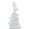 Northlight 4' Pre-Lit White Tinsel Pop-Up Artificial Christmas Tree  Blue Lights Image 2