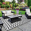 Northlight 4' Proper 6' Black and White Chevron Rectangular Outdoor Area Rug Image 1