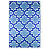 Northlight 4' Proper 6' Blue Quatrefoil Rectangular Outdoor Area Rug Image 1