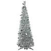 Northlight 4' Silver Tinsel Pop-Up Artificial Christmas Tree  Unlit Image 1