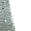Northlight 4' Silver Tinsel Pop-Up Artificial Christmas Tree  Unlit Image 3