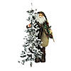 Northlight - 4' Standing Woodland Santa Claus with Artificial Flocked Alpine Tree Decoration Image 1