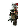 Northlight - 4' Standing Woodland Santa Claus with Artificial Flocked Alpine Tree Decoration Image 1