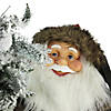 Northlight - 4' Standing Woodland Santa Claus with Artificial Flocked Alpine Tree Decoration Image 2