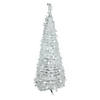 Northlight 4' White Tinsel Pop-Up Artificial Christmas Tree  Unlit Image 1