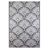 Northlight 4' x 6' Gray and White Fan Leaf Rectangular Outdoor Area Rug Image 1
