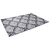 Northlight 4' x 6' Gray and White Fan Leaf Rectangular Outdoor Area Rug Image 2