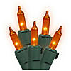 Northlight 4' x 6' Orange Mini Incandescent Net Style Christmas Lights - Green Wire Image 1