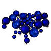 Northlight 40ct Shiny and Matte Royal Blue and Silver Glass Ball Christmas Ornaments 2.5" (63mm) Image 1