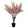 Northlight - 43.5" Potted Pink and Green Floral Peach Blossom Artificial Christmas Tree - Unlit Image 1