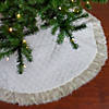 Northlight 48" Beige and Ivory Contemporary Christmas Tree Skirt Image 1