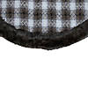 Northlight 48" Brown and White Plaid Christmas Tree Skirt with Faux Fur Image 4