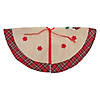 Northlight 48" Burlap Plaid Tree Skirt with Christmas Puddings Image 4