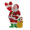 Northlight 48" Holographic Lighted Waving Santa Claus Outdoor Christmas Decoration Image 1