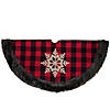 Northlight 48-Inch Red and Black Christmas Tree Skirt with Burlap Snowflake Image 1