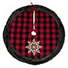 Northlight 48-Inch Red and Black Christmas Tree Skirt with Burlap Snowflake Image 2