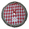 Northlight 48" Red and White Plaid Christmas Tree Skirt with Snowflake Image 2