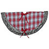 Northlight 48" Red and White Plaid Christmas Tree Skirt with Snowflake Image 3