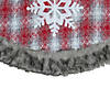 Northlight 48" Red and White Plaid Christmas Tree Skirt with Snowflake Image 4