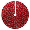 Northlight 48" Red and White Snowflake Christmas Tree Skirt with a White Border Image 1