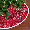Northlight 48" Red and White Snowflake Christmas Tree Skirt with a White Border Image 1