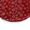 Northlight 48" Red and White Snowflake Christmas Tree Skirt with a White Border Image 2