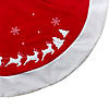 Northlight 48" Red Sleigh and Reindeer Embroidered Christmas Tree Skirt Image 2