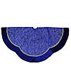 Northlight 48" Royal Blue and Silver Swirl Christmas Tree Skirt with Scalloped Trim Image 1