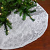 Northlight 48" Silver and White Snowflakes Christmas Tree Skirt Image 1