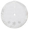 Northlight 48" White and Silver Embroidered Sequin Snowflakes Tree Skirt Image 1