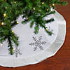 Northlight 48" White and Silver Embroidered Sequin Snowflakes Tree Skirt Image 1