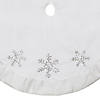 Northlight 48" White and Silver Embroidered Sequin Snowflakes Tree Skirt Image 2