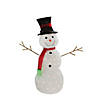 Northlight - 48" White Lighted 3D Snowman with Top Hat Christmas Outdoor Decor Image 1