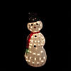 Northlight - 48" White Lighted 3D Snowman with Top Hat Christmas Outdoor Decor Image 1